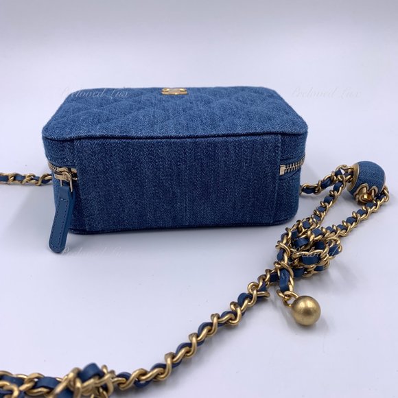Authentic CHANEL Denim Pearl Crush Camera Bag - Picture 8 of 16